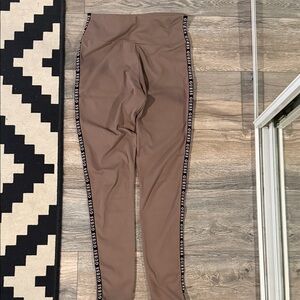 Guess Brown Leggings with Black Logo Side Tape